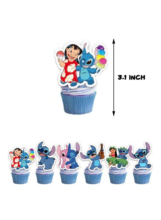 MANBO Cute birthday party supplies, cartoon party decoration set includes banner, cake toppers, balloons, cupcake toppers, suitable for girls anime theme party - Image 3